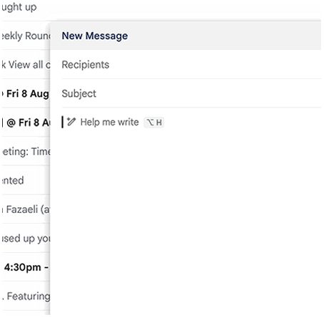 Gmail's quiet help-me-write entry